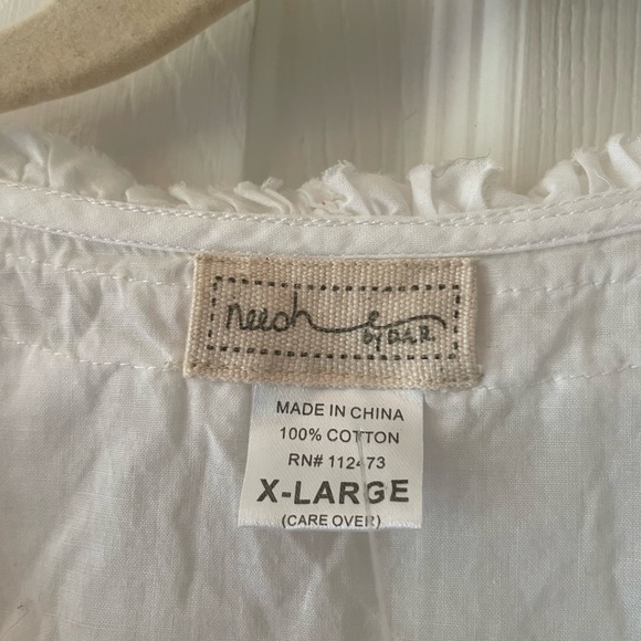 neesh by D.A.R. white, %100 cotton, nwt, Sz XL - Picture 3 of 7